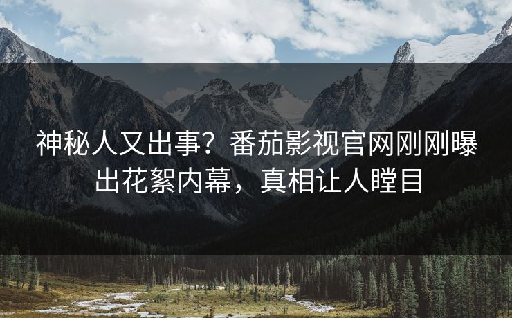 神秘人又出事？番茄影视官网刚刚曝出花絮内幕，真相让人瞠目
