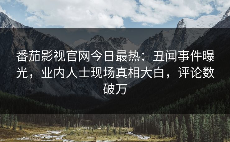 番茄影视官网今日最热：丑闻事件曝光，业内人士现场真相大白，评论数破万