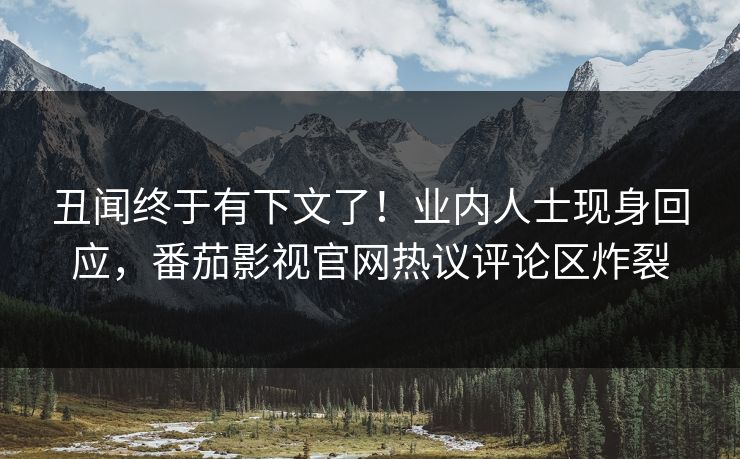 丑闻终于有下文了！业内人士现身回应，番茄影视官网热议评论区炸裂