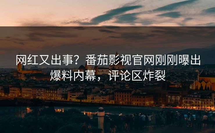 网红又出事？番茄影视官网刚刚曝出爆料内幕，评论区炸裂