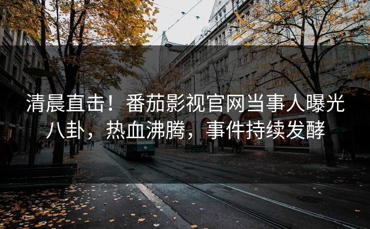 清晨直击！番茄影视官网当事人曝光八卦，热血沸腾，事件持续发酵
