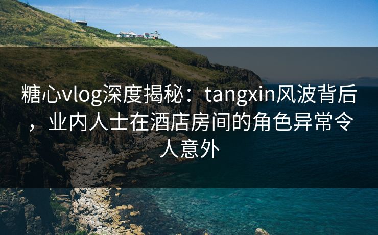 糖心vlog深度揭秘：tangxin风波背后，业内人士在酒店房间的角色异常令人意外